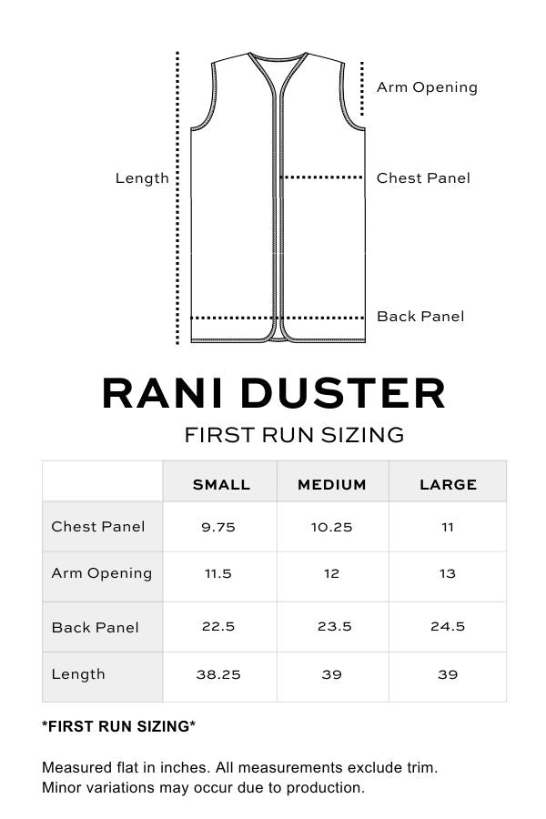 Large Rani Duster V2012